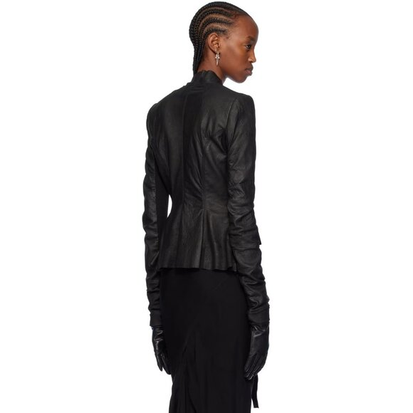 NEW Rick Owens Black Hollywood Leather Jacket SIZE 38 /100%AUTHENTIC - Picture 3 of 3